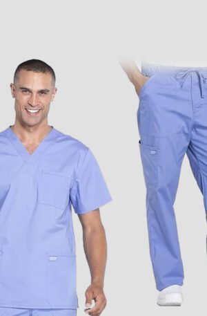 Cherokee Scrub Set for Men: Functional V-Neck & Cargo Pants