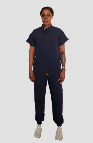 MandaUnique Women's Navy Scrub Top